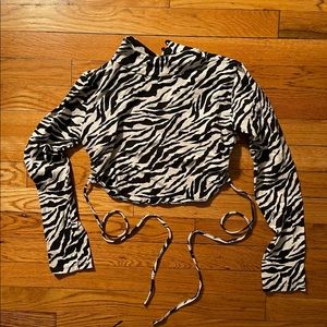 Motel rocks cropped zebra backless